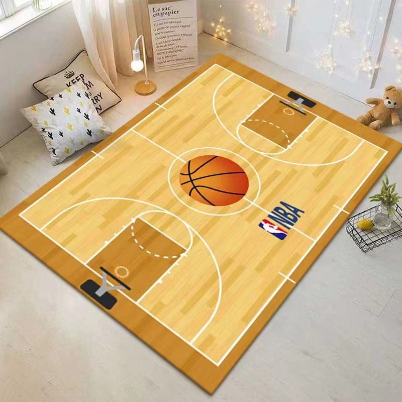 严选NBA篮球主题客厅沙发装饰地垫儿童房间足球场满铺垫游戏脚毯