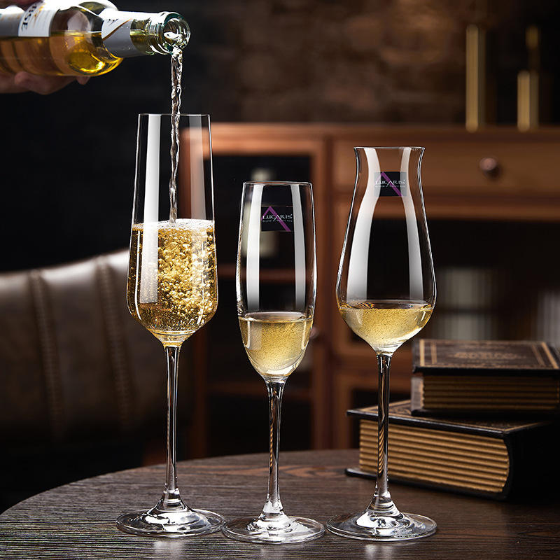 Lucaris vidrio de cristal de alta calidad alto pie taza de vino grande taza de champagne taza de vino casera