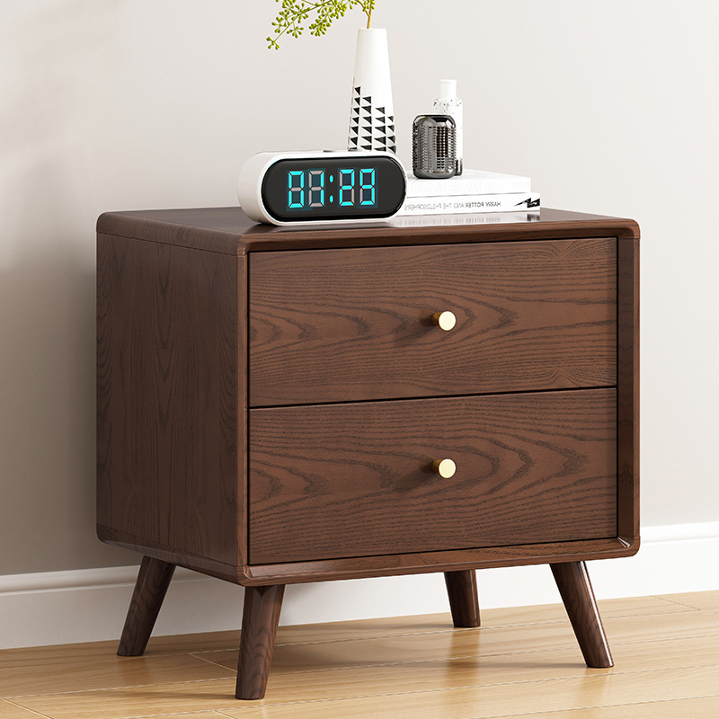 Nordic Solid Wood Ash Wood Whole Set Bedside Table Bedroom Light Luxury Locker Bedside Storage Cabinet Simple Modern Cabinet
