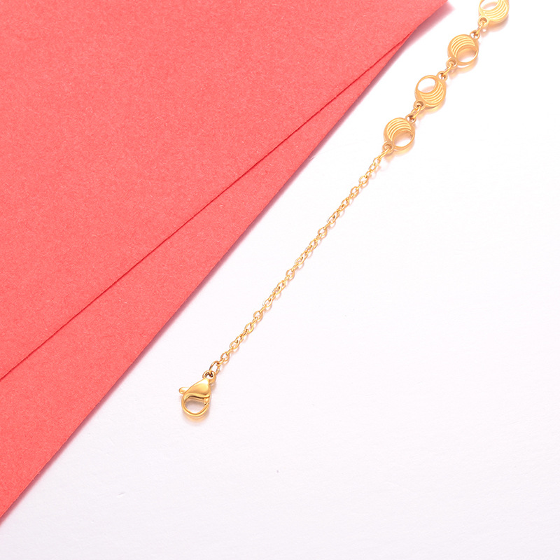 Pulsera Geométrica Redonda de Acero Inoxidable Galvanizado para Mujer