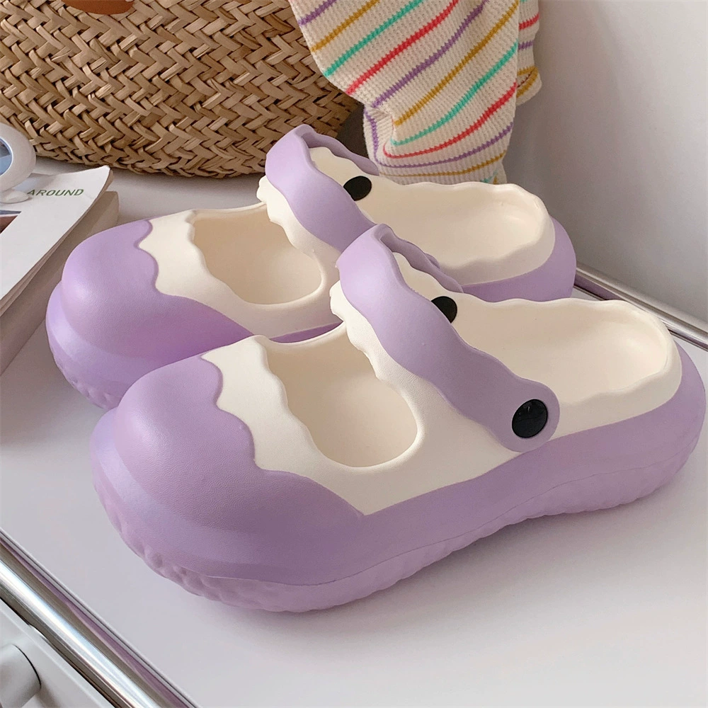 Женские уличные тапочки Baotou с мягким дном и ощущением навоза, летние милые кружевные контрастные цвета, верхняя одежда, пляжные сандалии