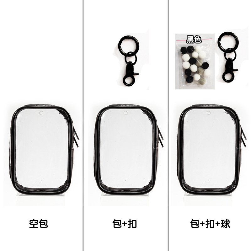 Double puller small square bag black 6*3.5*9cm (empty bag)