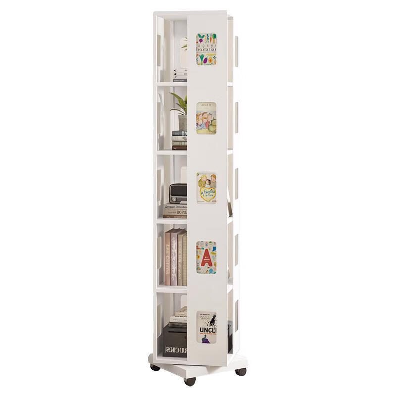 スチール本棚、図書館、リビングルーム収納、シンプルな収納ラック、スチール本棚、床置き子供用本棚、回転アイアンアート|undefined