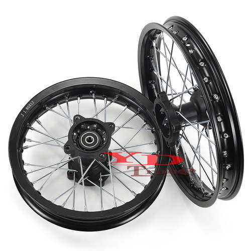 Off-road motorcycle wheels aluminum hub rim tires 60/100-14 inch aluminum wheel 80/100-12 inch tire