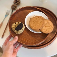 創意曲柳の木製の食器の長方形の木のトレーの家庭用の客間のお茶のいくつかの果物の円形の皿