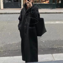 现货2025冬季新款韩国东大门sie*ne气质中长款双面羊驼毛大衣外套