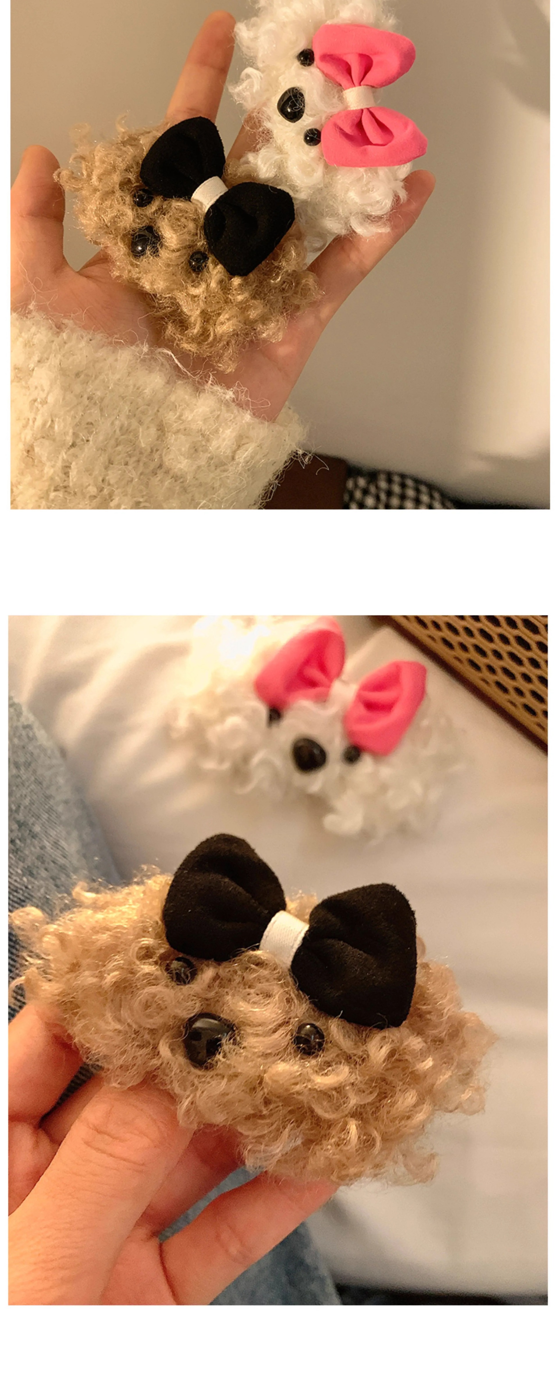 Women's Gender Cute Women's Dog Knot Butterfly Plush Hair Clip