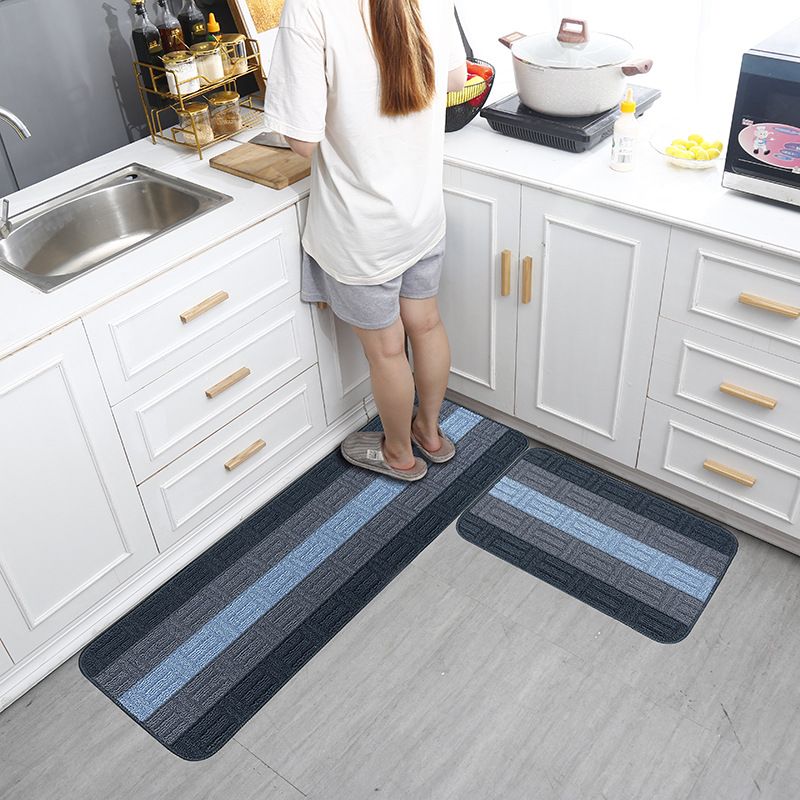 沙菲尔厨房地毯地垫可机洗丙纶高低圈簇绒家用条纹简约现代亚马逊