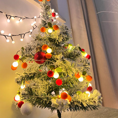 Christmas atmosphere decoration LED red berry light string lights, simulated red berry string lights, Christmas window round ball colored lights