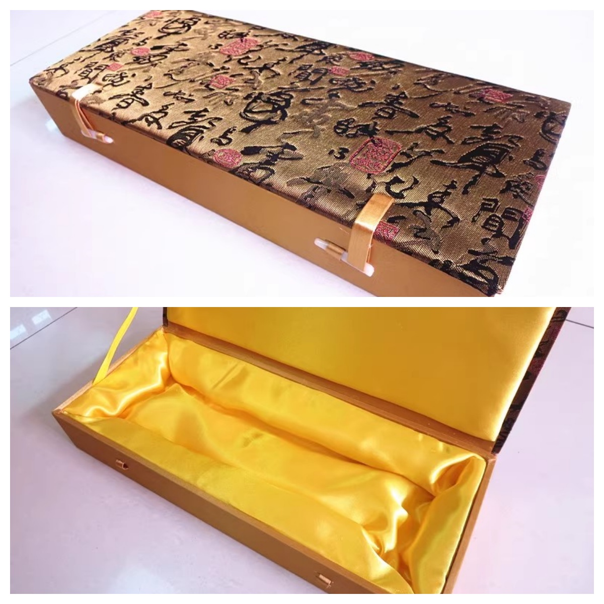 Caja de brocado doble caja de palillos caja de ventilador carro colgar marcos de fotos libros de talla de madera ornamentos artesanía caja de regalo