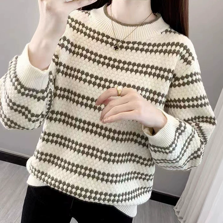 Set, demi-season knitted sweater for leisure, loose fit, high collar