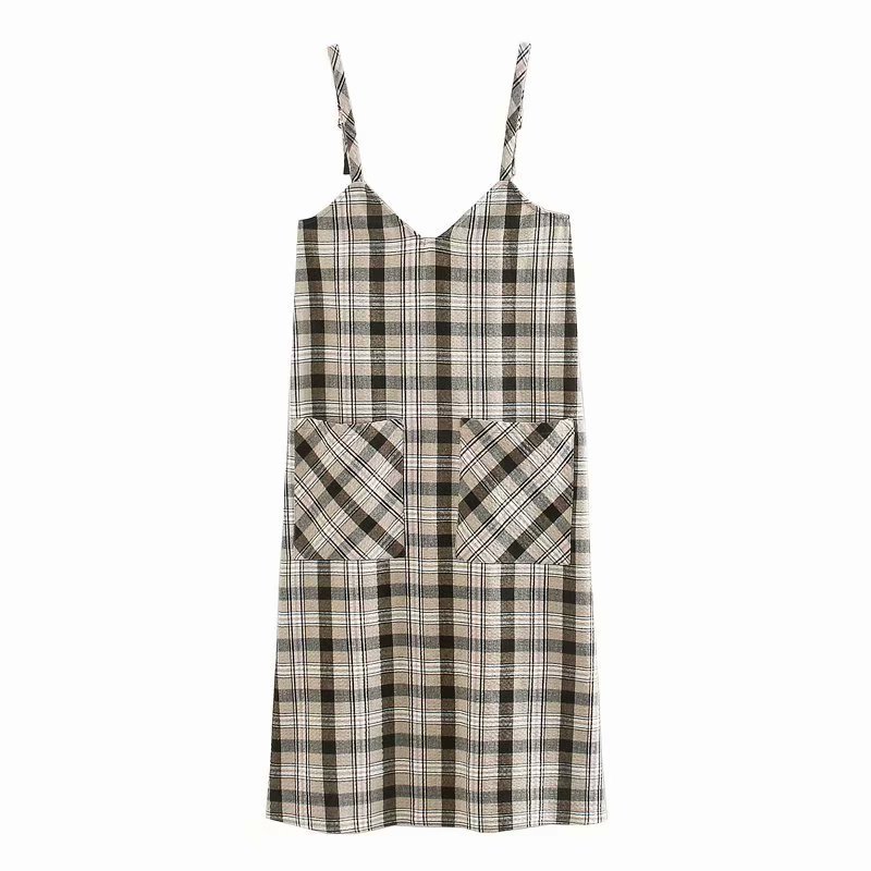 new fashion sling plaid dress  NSAM37537