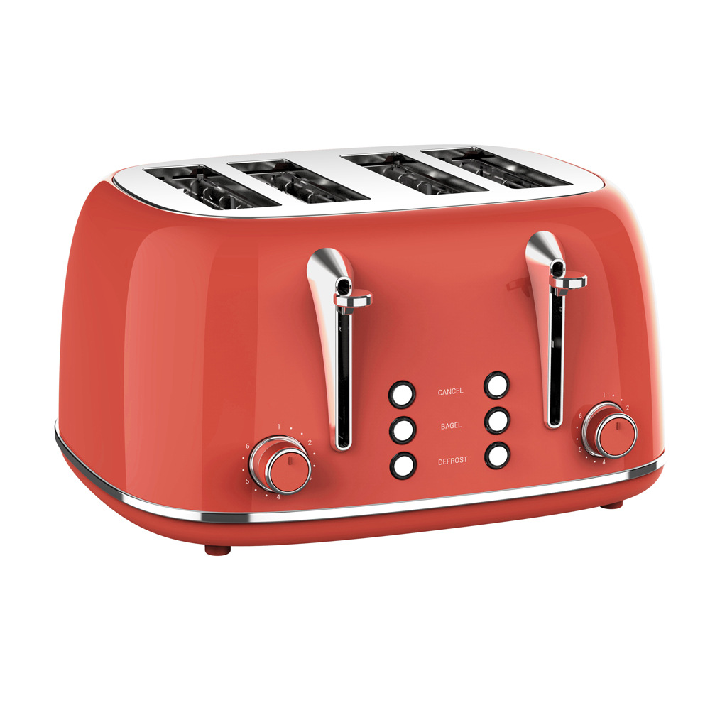 Europe, America, Japan and South Korea Toaster Factory Direct Multifunctional Household Appliances Retro 4-piece Toaster