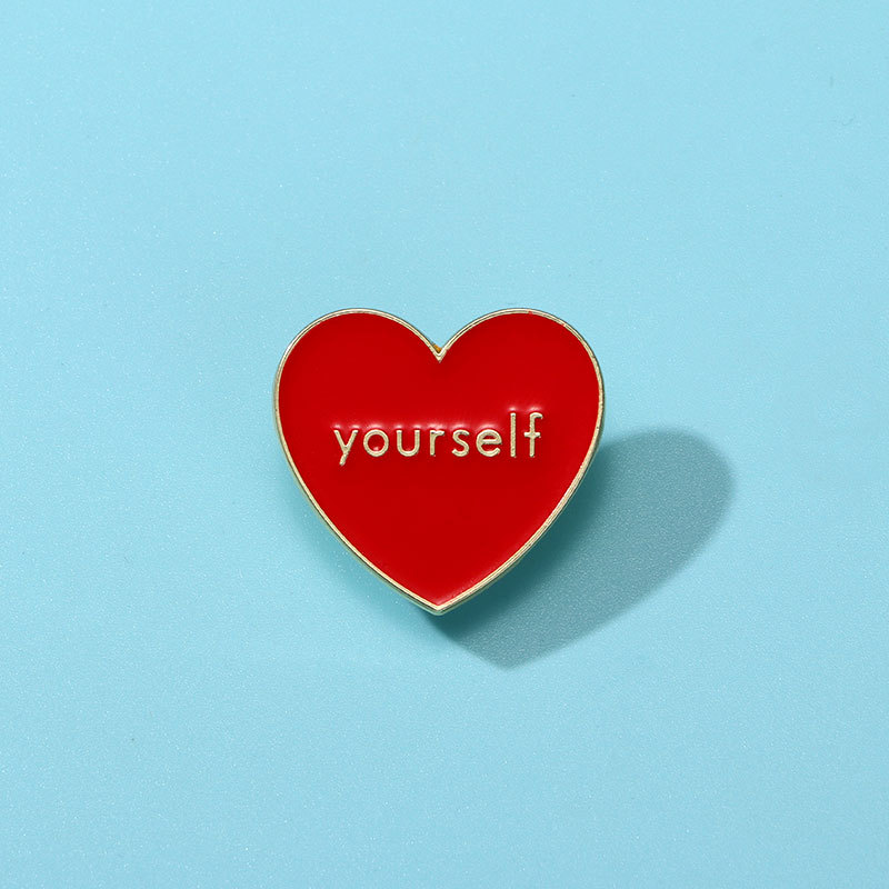 Letter, Heart Shape Pattern Cute Pin Letter Heart Shape Alloy Enamel Unisex Brooches