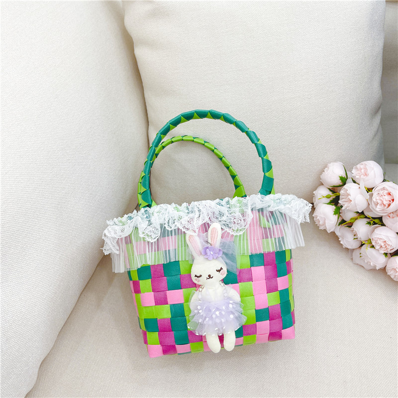 Bolso pequeño para niños nuevo para mujer 2023 mini portátil cesta de verduras lindo bolso tejido a mano bolsa de playa junto al mar