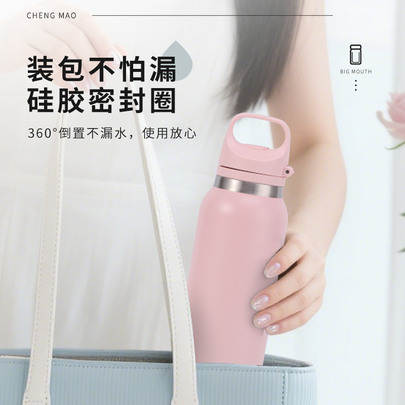 316不锈钢一键开盖运动水壶双层真空保温杯大容量户外手提速开壶|undefined