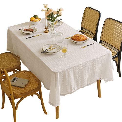 American embroidered tablecloth cotton and linen decorative tablecloth coffee table cloth rectangular lace cover photo background tablecloth