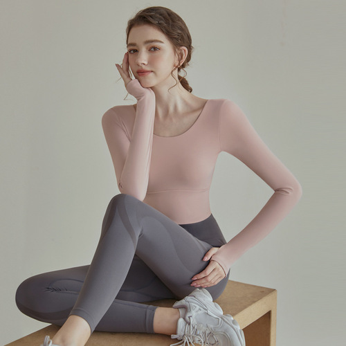 Yoga Wear Women 2025 Yoga Long Sleeve Top Sports Fitness Training Professional Pilates Breathable Set