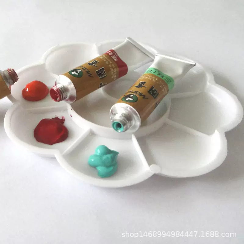 调色盘大梅花13cm儿童绘画美术颜料盘丙烯油画水彩调色板厂家批发
