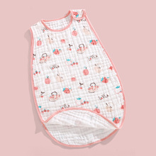 六层纱布睡袋宝宝婴幼儿纯棉背心马甲两片防踢被春夏款新生儿睡袋