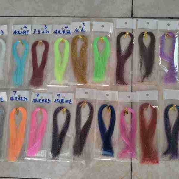 仿羽毛工艺品弯曲螺旋状罗纹金银丝线深金色银色水晶色罗纹状彩丝