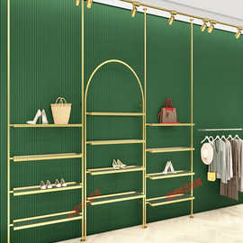 鞋店鞋架展示架商场带灯货架童鞋店装修图片包包店展柜服装店鞋柜