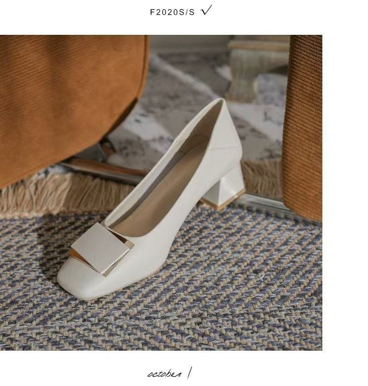 Unique Design, High-end Feel, Mid-heel Shallow Square-toed Women's Shoes, New Autumn Model, Comfortable For Long_voghion.com