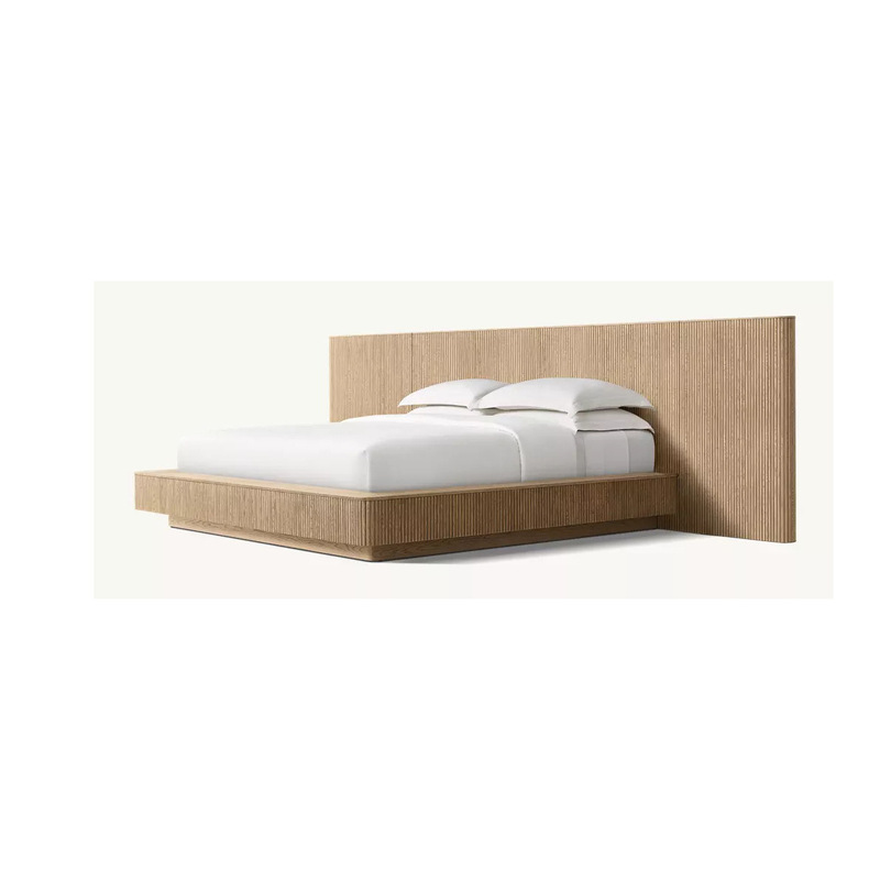 Rh Solid Wood American Country-Style Retro Bedroom Double Bed Modern Simple Large Wooden Bed Villa Master Bedroom Wedding Bed 1.8m