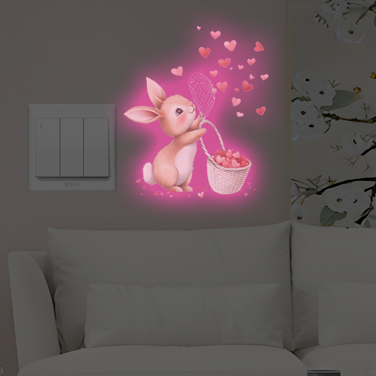New ADKGYG014 pink light catching love little rabbit luminous switch…