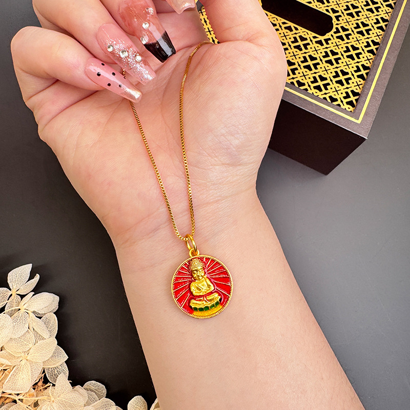 Buda de oro de oro de Vietnam colgante de doble cara diy accesorios de joyería universal cobre chapado en oro para hombres y mujeres fabricantes de alta protección de color al por mayor
