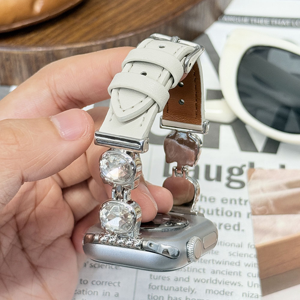 Suitable for Apple S11S10987Se Watch Strap with Bright Diamond Kt Cat High-Looking Girl's Wristband Watch Strap