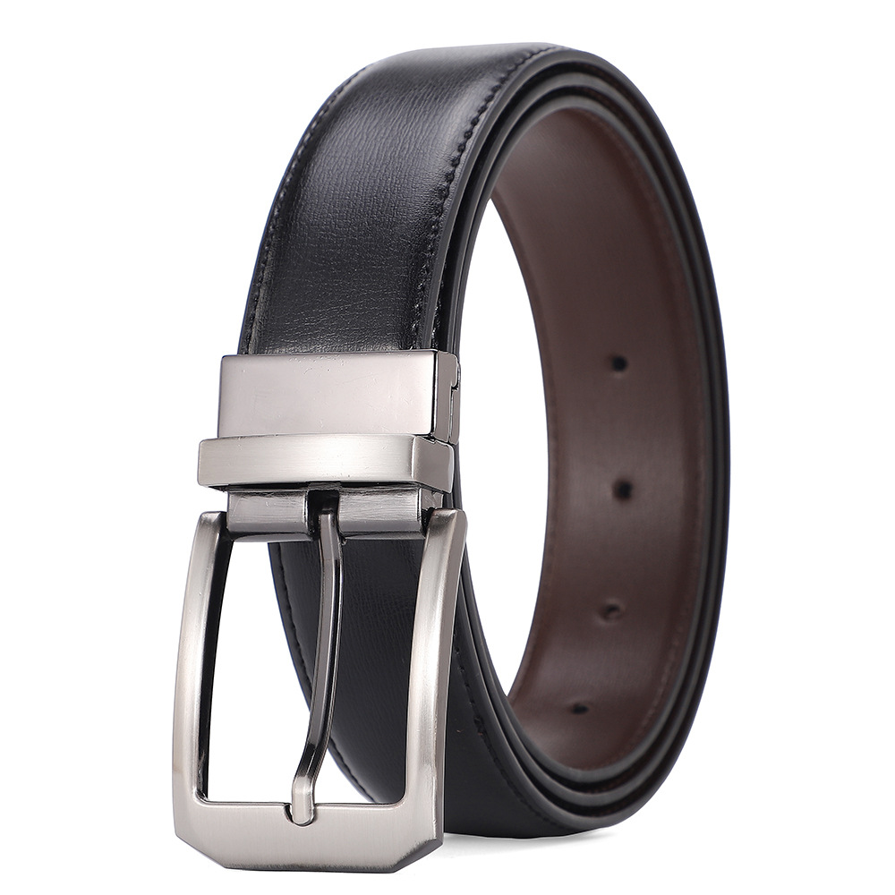 Cinturón de cuero de una sola pieza hebilla giratoria de moda para hombres Cinturón de negocios para hombres Comercio exterior Productos genuinos Ventas directas de fábrica