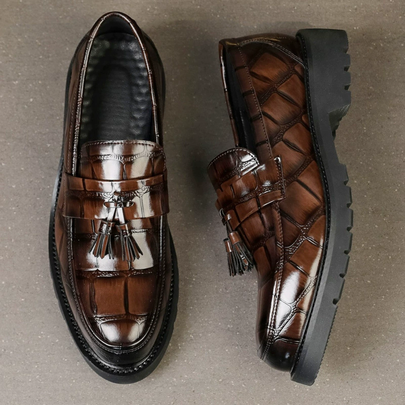 Трендовые лоферы в английском стиле для кожаной обуви для отдыха, мужские свадебные туфли,