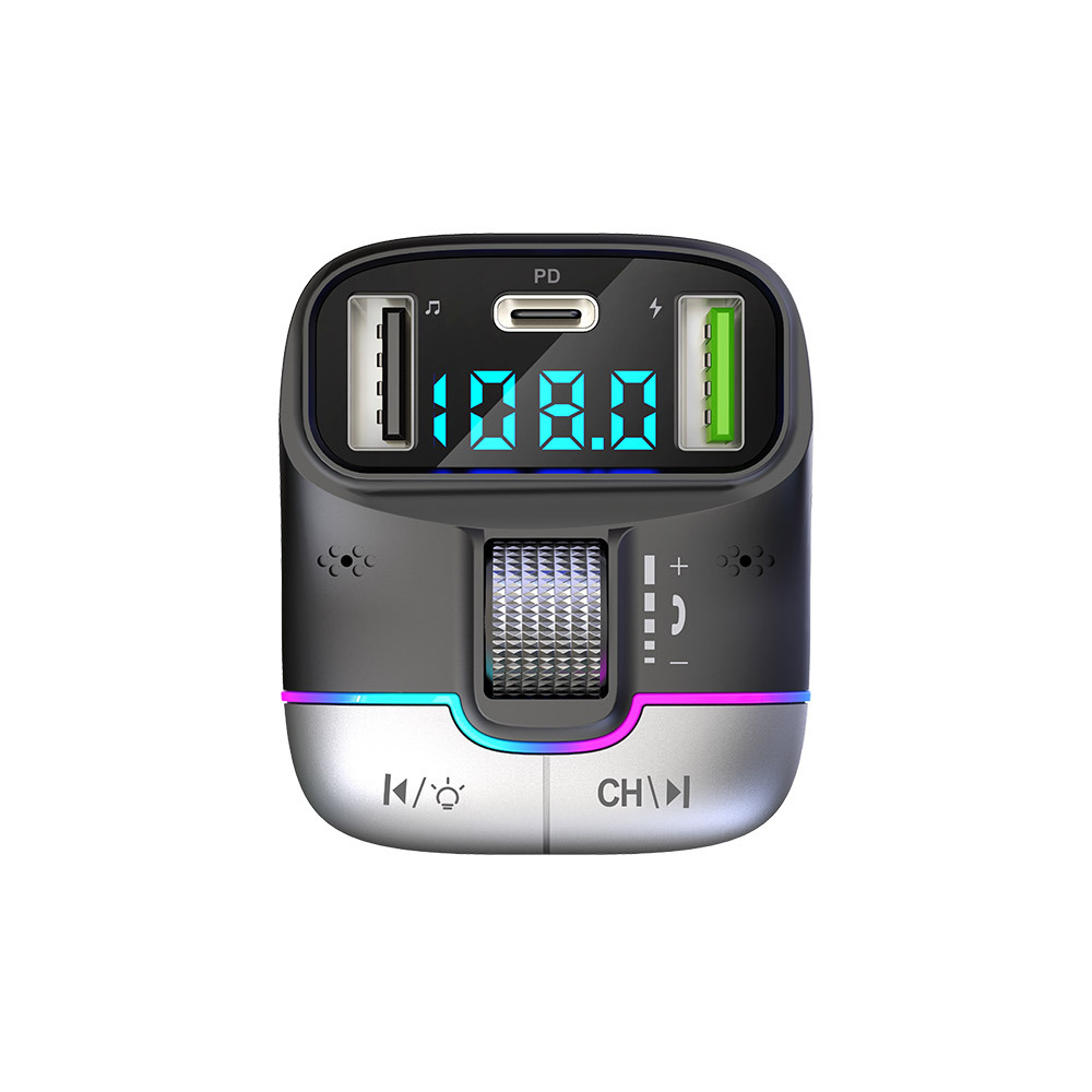 Car Charger And Bluetooth Fm Transmitter With Digital Display_voghion.com