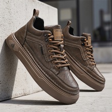 跨境2025新款马丁靴男士潮流高帮英伦工装靴休闲中筒百搭男鞋批发