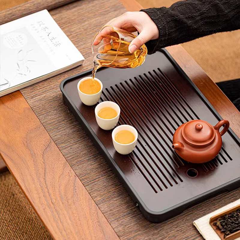 密胺竹制茶盘楠竹大容量可排水废水蓄水双用设计可拆卸过滤板家用