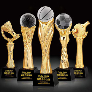 Crystal resin peak ball new creative basketball football game trophy craft lettering customization