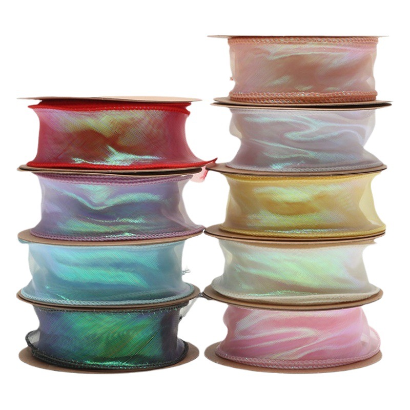 Fábrica al por mayor colorido fishtail hilo cinta flor embalaje cinta regalo DIY ramo cinta material
