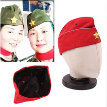 水兵舞五角星毛呢船帽男女俄罗斯演出帽广场舞表演毛呢帽子批发
