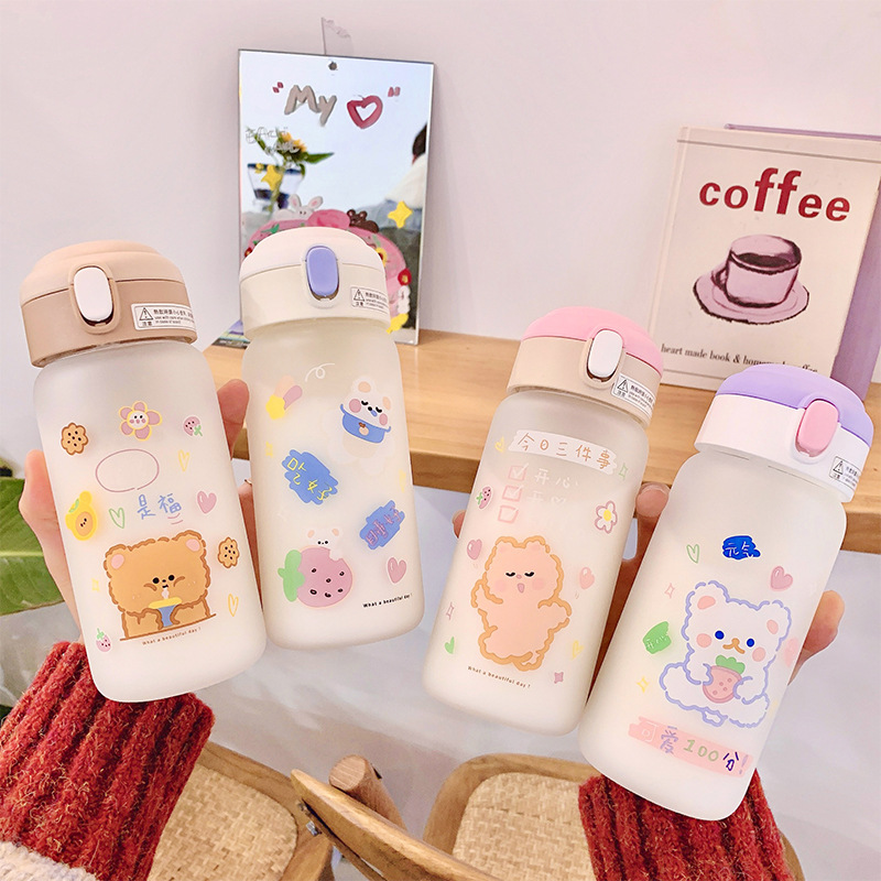 Cute Frosted Glass Straw Cup display picture 3