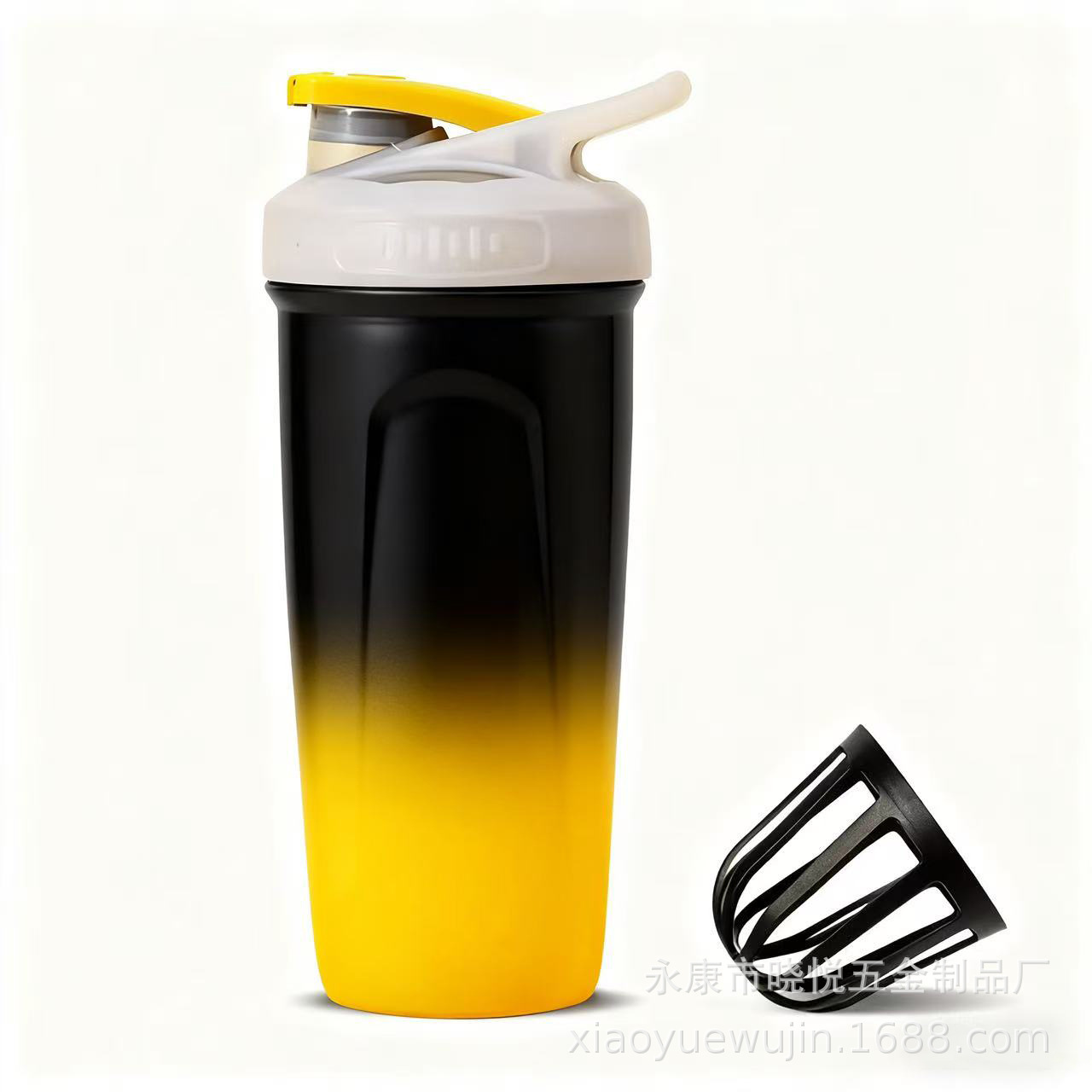 多功能运动健身运动水杯 新款蛋白粉搅拌杯单层便捷带提手摇摇杯