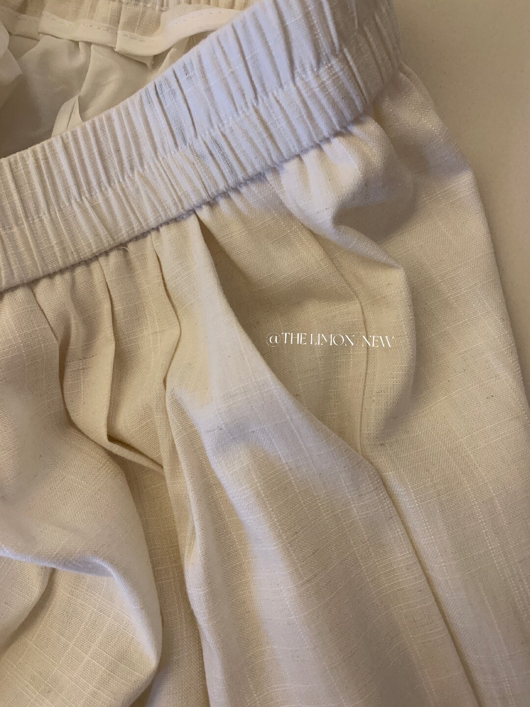 Quần ống rộng nữ vải linen phối cotton dáng suông mùa hè — Xám gạo, Xanh xám nhạt, Xanh đen, Cam bí ngô chi tiết 15