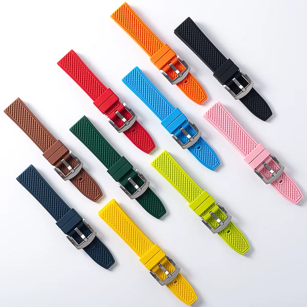 Cross-Border Business Breathable Silicone Watch Strap Leather Watch Strap Nylon Watch Strap 20/22mm Universal Quick Release