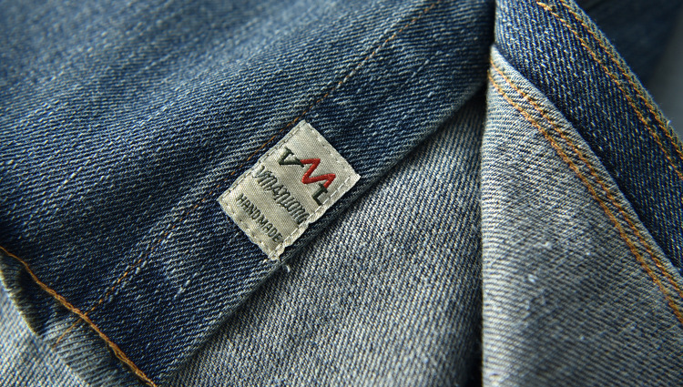 Vintage Washed Denim Overshirt For Men Loose Workwear Jacket_voghion.com