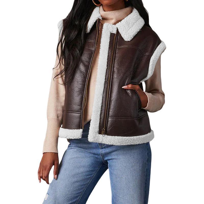 L 52450 Fur Vest Casual Retro Jacket European and American Style Faux Fur Vest Dropshipping