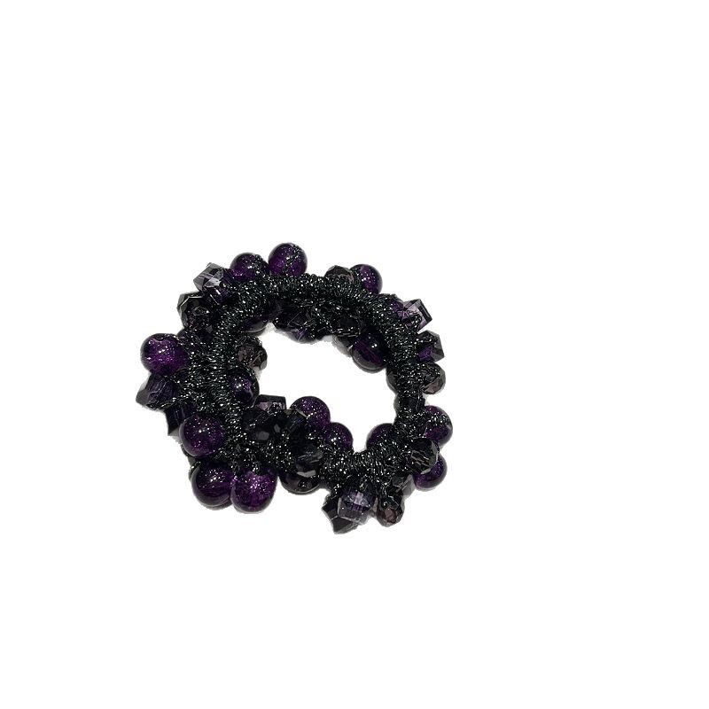 Elástico de cabelo entrançado com cristais acessório elegante_voghion.com