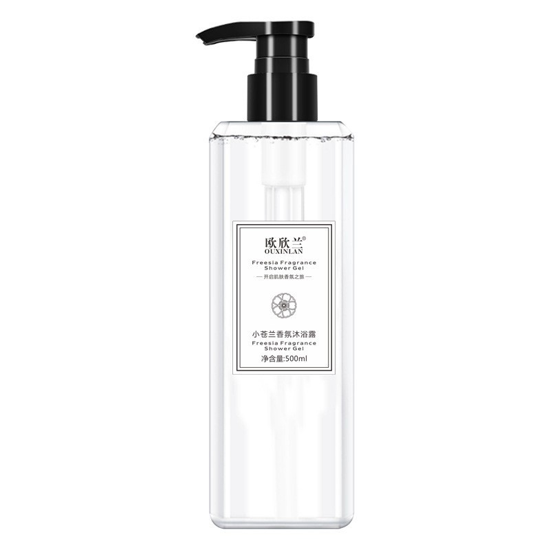 Serie de fragancias favoritas de influencers: Champú Freesia, perfume de larga duración, gel de ducha 500ml, disponible para dropshipping.