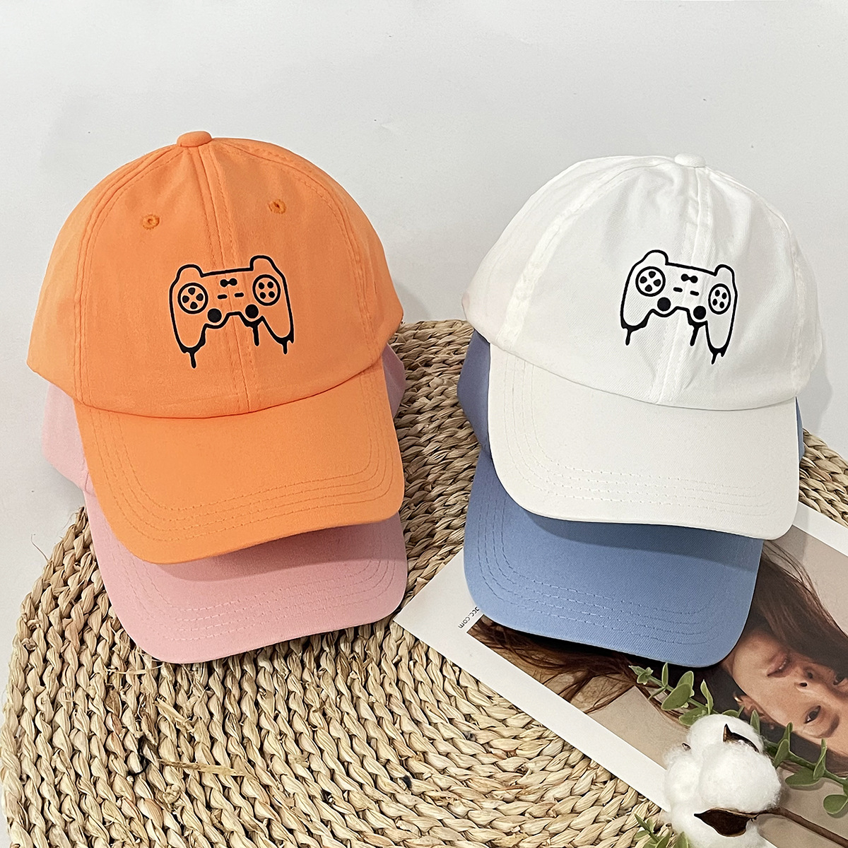 Unisex Casual ins Alle mode softtop gamepad gedruckt baseball kappe sport schatten_voghion.com