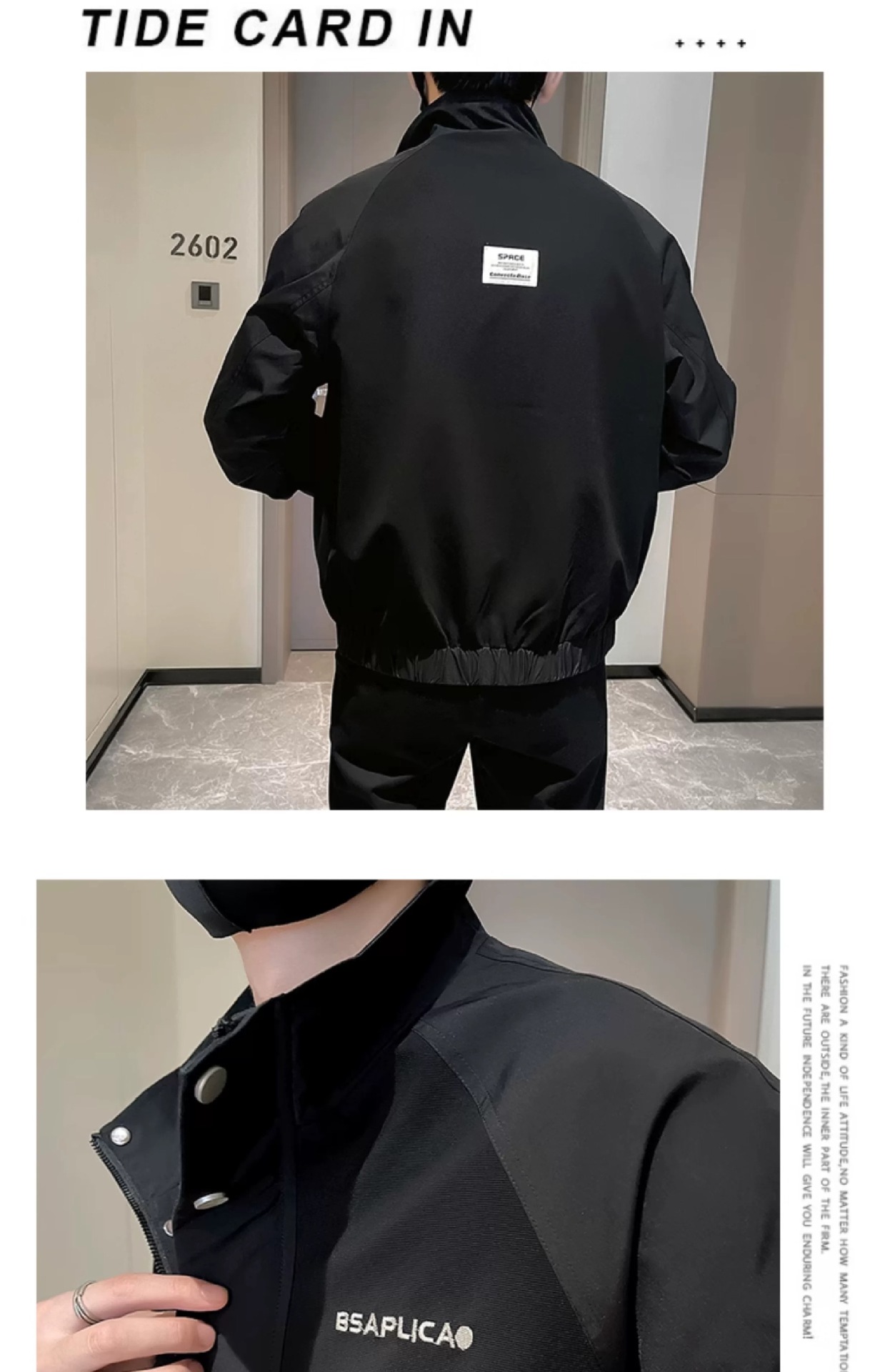 Stylish Men's Winter Coat Embroidered Workwear Versatile Jacket_voghion.com