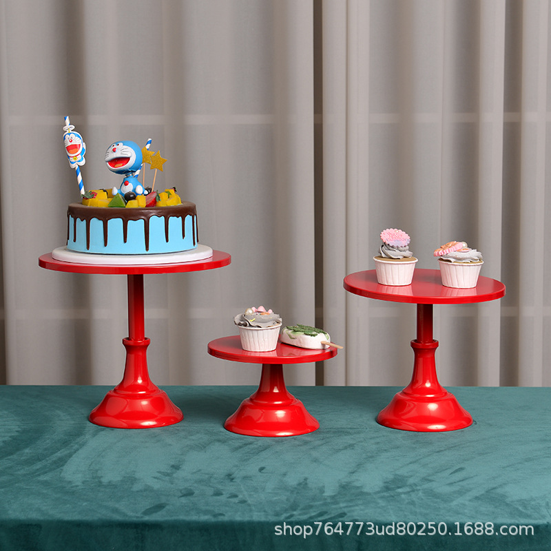 Juego de Bandejas para Postres de 3 Piezas en Hierro Forjado para Eventos